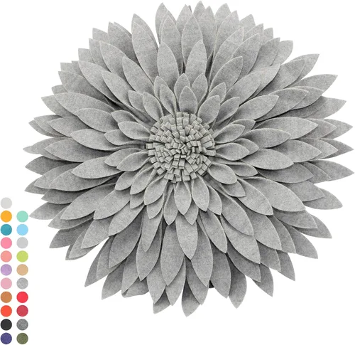 Miniatura 31 de Almohada decorativa 3D de flores de margarita, manta de girasol de 14.5 x 13 pulgadas, decoración redonda para el hogar para sofá y cama