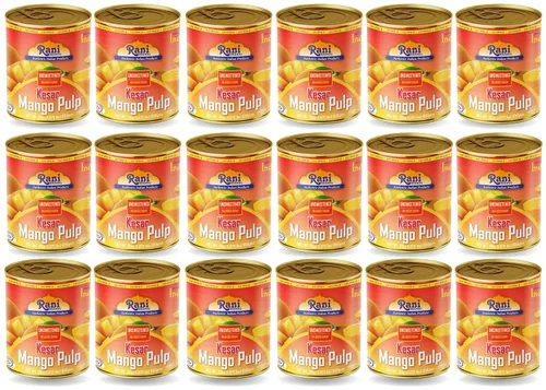 Miniatura 21 de Puré de pulpa de mango Rani (hace batidos de mango Lassi) Alphonso endulzado 30 onzas (1.875 libras) 29.98 oz ~ Kosher Todo natural Sin OMG