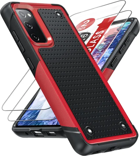 LeYi Funda para S20 FE 5G: Funda para teléfono Galaxy S20 FE 5G con protectores de pantalla [2 unidades], resistente a prueba de golpes, de doble