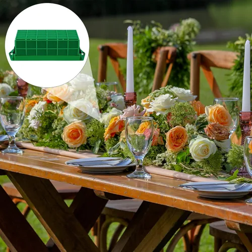 Miniatura 5 de Hahood Paquete de 4 jaulas rectangulares de espuma floral con arreglos florales de espuma floral para flores frescas, decoraciones de boda