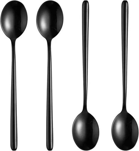 Miniatura 3 de Cucharas de sopa, cucharas de mango corto de acero inoxidable, cuchara de sopa clásica y duradera, juego de 5.