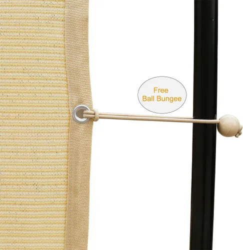 Miniatura 3 de Shatex - Tela para sombra con ojales y oscurecimiento del 90% de 10 x 12 pies para toldo de pérgola, color trigo, con 12 bolas elásticas