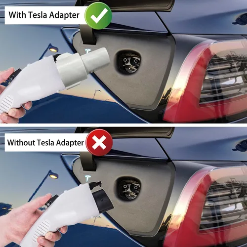 Miniatura 6 de Adaptador de carga J1772 a Tesla compatible con adaptador de cargador SAE J1772 EV a accesorios Tesla Model 3, Y, S, X (blanco)