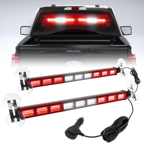 [Actualizado] Barra de luz estroboscópica de tráfico con interruptor de 4 colores, 162 LED, parabrisas, 2 en 1, luz de advertencia de seguridad,