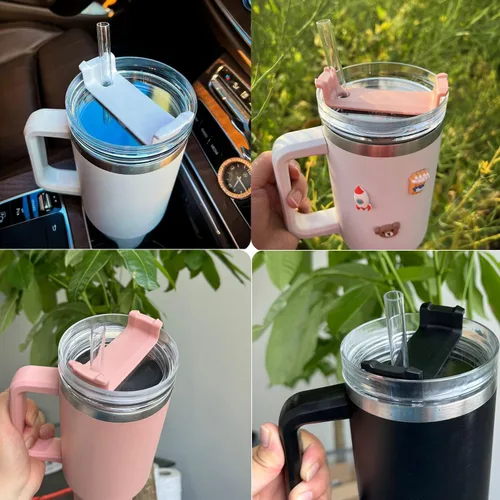 Miniatura 7 de Tapa de vaso de 40 onzas compatible con Stanley, a prueba de derrames, resistente a salpicaduras, apta para Stanley y más tazas de café, paquete