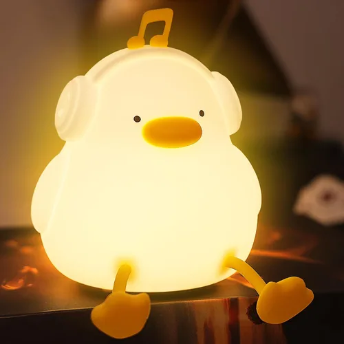 Miniatura 10 de Anywin Luz nocturna de pato para niños, bonitos regalos de patos Benson, lámpara de noche de silicona suave al tacto para guardería, regalos