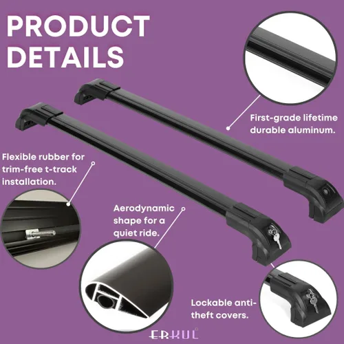 Miniatura 4 de ERKUL Barras transversales de techo resistentes de 220 libras para BMW X1 F48 2016-2022 Soportes de metal sólido Barras transversales