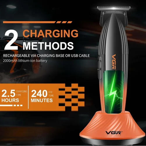 Miniatura 5 de VGR 889T - Cortadora de pelo profesional para hombres, 9000 rpm, inalámbrica, cortadora de pelo de alta velocidad, recortadora de barba con cuchilla