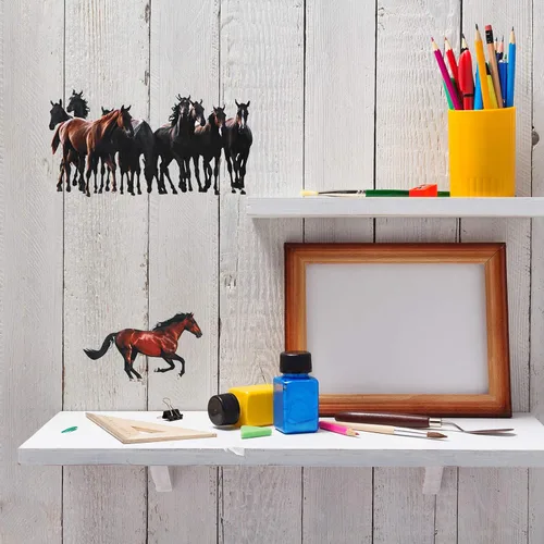 Miniatura 8 de 30 calcomanías de pared de caballo salvaje, calcomanías de pared para decoración, 11.8 x 7.8 pulgadas