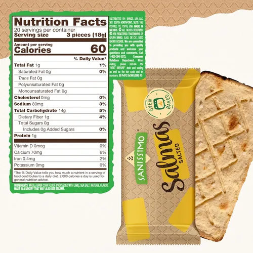 Miniatura 2 de Sanissimo Salmas saladas, 40 paquetes de 3 galletas, galletas de maíz horneadas al horno, sin gluten, sin OMG, certificado Kosher