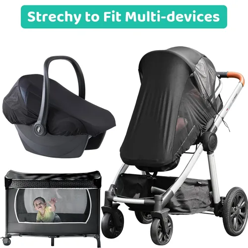 Miniatura 7 de Parasol para cochecito de bebé, cubierta para asiento de automóvil, parasol para cochecito de bebé, sombra oscura, corte de sombra 96% de rayos UV