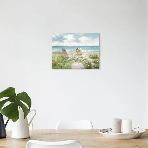 Miniatura 3 de SD SOFT DANCE Lienzo decorativo para pared de playa, paisaje marino, pintura costera para dormitorio (16 x 11 x 1 panel)