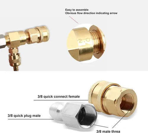Miniatura 4 de VBESTLIFE Kit de inyector químico para lavadora de alta presión, dispensador de jabón de 5000 PSI con una boquilla de ángulo de pulverización de 1/4