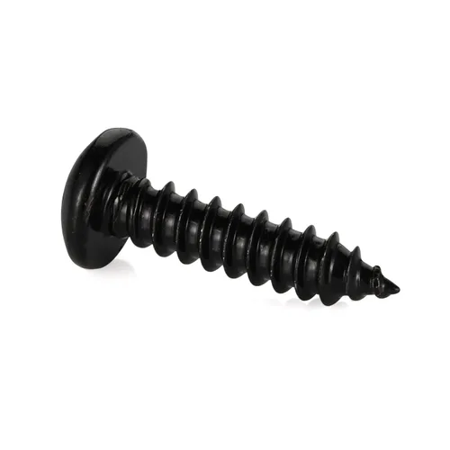 Miniatura 5 de Mellewell Tornillo autorroscante #4 x 1 de cabeza de cacerola, tornillos de chapa metálica de cabeza plana, tornillos de madera, acabado negro