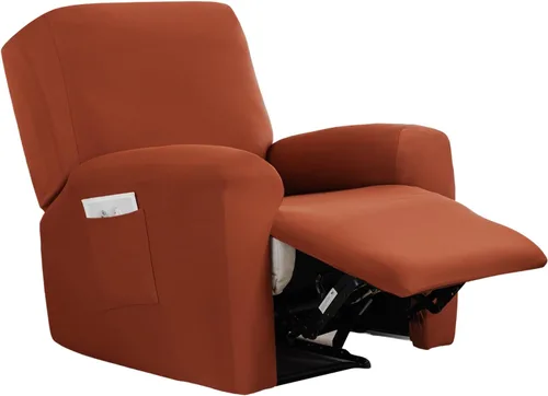 Miniatura 47 de CRFATOP Funda para sillón reclinable con estampado floral con bolsillos, funda única para sillón reclinable, 4 piezas, funda para sillón reclinable