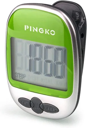 PINGKO Podómetro portátil multifunción para exteriores, deportes, cuenta pasos/calorías/distancia Verde