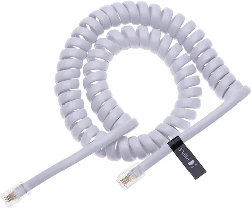 Miniatura 8 de Cable RJ10 para teléfono, cable rizado con resorte, espiral de 6 pies, compatible con teléfonos fijos y IP BT, AT&T, Cisco, NEC, ROLM, ITT, TI Negro