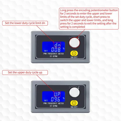 Miniatura 5 de Generador de señal XY-KPWM Generador PWM de 1 canal 1Hz-150kHz Modo dual PWM Frecuencia de pulso Módulo generador de señal de onda cuadrada Pantalla