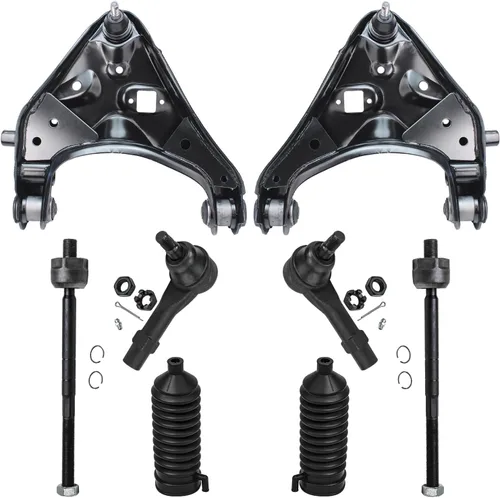 Miniatura 316 de Detroit Axle - Kit de brazos de control de extremo delantero de 8 piezas para Dodge Dakota 00-04, Durango 00-03, 4 brazos de control superior e