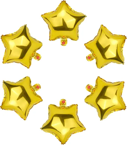 Globos de estrella, 50 globos de aluminio dorados en forma de estrella de 10 pulgadas para fiesta de cumpleaños, ceremonia de graduación, boda,