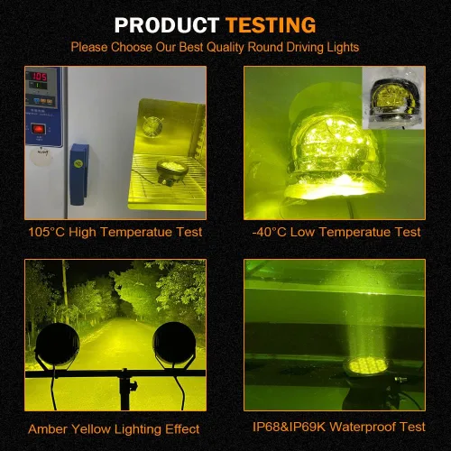 Miniatura 6 de BIGLION.X Luces redondas todoterreno de 5 pulgadas, 160 W, 18800 lm, luces antiniebla LED ámbar, barra de luz de conducción amarilla, vainas de luz