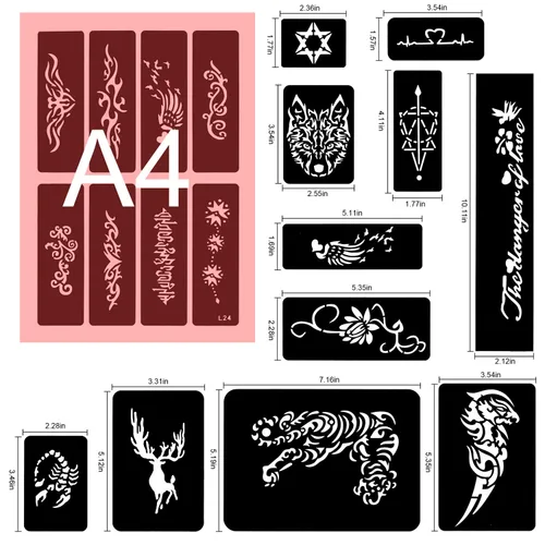 Miniatura 2 de Konsait 123 plantillas de tatuajes temporales grandes, 20 hojas de hombre con brillantina, kit de tatuaje, plantillas de pintura facial, plantilla