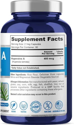 Miniatura 2 de NusaPure Huperzine A 400mcg 180 cápsulas vegetales (vegetariano, sin OMG y sin gluten)
