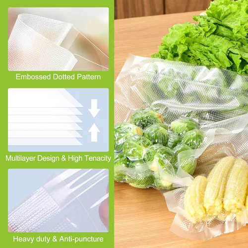 Miniatura 3 de Bonsenkitchen [2025 Actualizado] 3 Rollos 27,94 cm x 4,88 m + 3 Rollos 20,32 cm x 4,88 m Bolsas Selladoras al Vacío para Alimentos con Caja