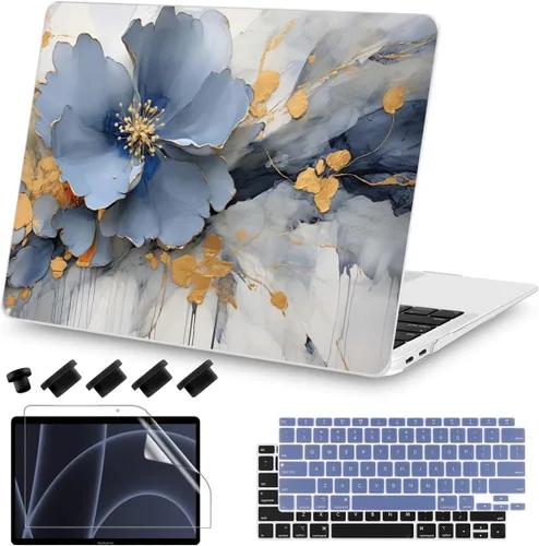 Miniatura 17 de Teryeefi Funda compatible con MacBook Air de 13 pulgadas M1 2021 2020 2019 2018 versión A2337 A2179 A1932 con Touch ID, carcasa rígida de plástico