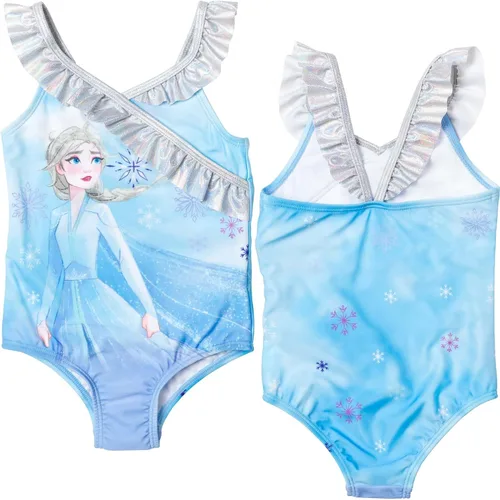 Miniatura 2 de Disney Frozen Elsa Anna - Traje de baño de una pieza para niñas y niños grandes, Azul