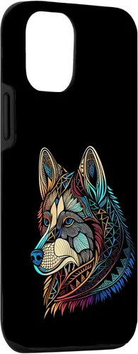 Miniatura 3 de iPhone 12/12 Pro Floral Flower Cute Dog Face Head Colorful Mandala - Funda Husky
