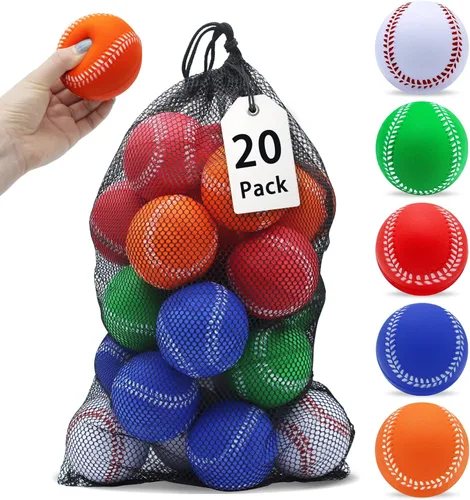 Magicorange Béisbol, Bolas de Espuma para Entrenamiento de Béisbol Bolas de Práctica sin Marcado para Golpear, Lanzamiento Suave, Bateo, Campo,