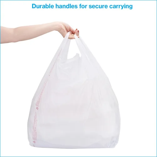 Miniatura 2 de SSWBasics Bolsas grandes de plástico blanco para camisetas (caja de 500) – 18 x 8 x 30 pulgadas – perfectas para restaurantes, tiendas
