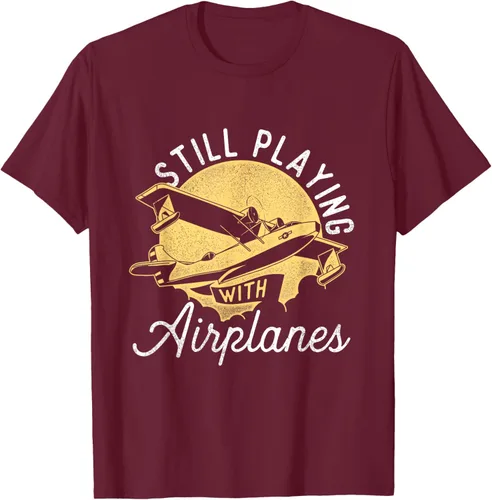 Miniatura 15 de Still Playing With Airplanes - Camiseta de control remoto RC Avión Piloto, Negro