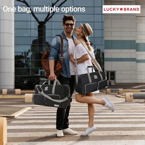 Miniatura 3 de Lucky Brand Bolso de fin de semana plegable para adultos con correa de hombro ajustable para adultos unisex, Negro -, Deportes