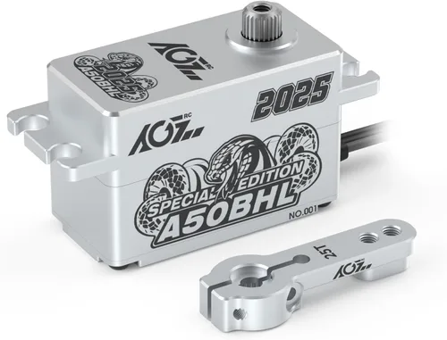 Miniatura 14 de AGFRC 19 kg de bajo perfil impermeable RC-Winch-Servo - 0.073s de alta velocidad, engranaje de metal CNC completo, servo inteligente programable sin