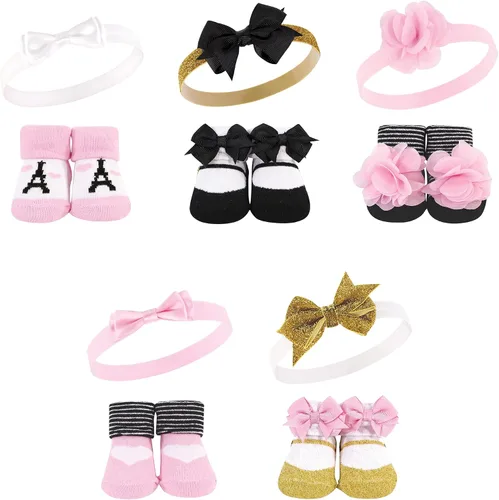 Miniatura 40 de Hudson Baby Conjunto de regalo de diadema y calcetines para niña Flor azul marino rosa