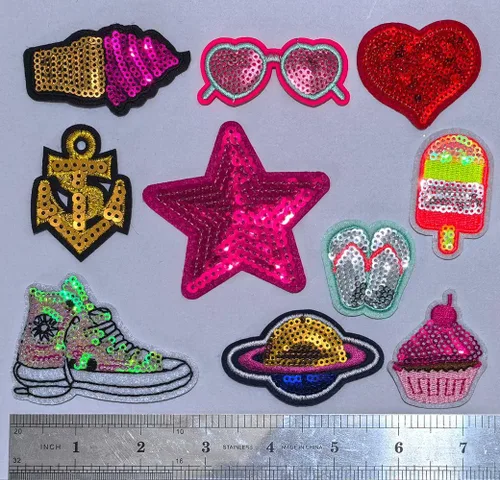 Miniatura 5 de Lentejuelas para coser o planchar en parches bordados para ropa, vestido, sombrero, pantalones, zapatos, cortina, decoración de costura (equinas-2)