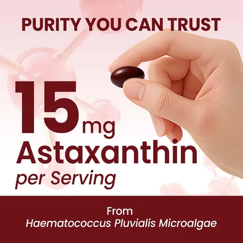 Miniatura 2 de Astaxantina de 15 mg 240 cápsulas blandas Suplementos de astaxantina Suministro para 8 meses Apoyo antioxidante, salud de los ojos y la piel