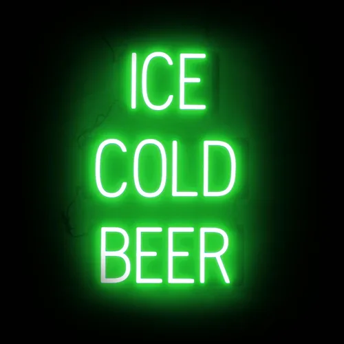 Miniatura 56 de SpellBrite Letrero de cerveza y vino Letrero de cerveza y vino neón, luz LED verde 22.0 x 15.0 pulgadas