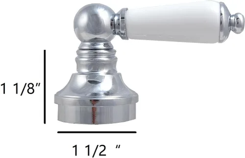 Miniatura 2 de Fit Price Pfister - Manijas de porcelana con palanca, vástago de compresión Fit Pfister con conexión de 12 ranuras, con ribete cromado - por PlumbUSA