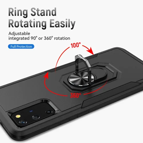 Miniatura 7 de Funda para Samsung Galaxy S20 Plus con soporte, anillo magnético de armadura, resistente funda protectora de grado militar a prueba de golpes