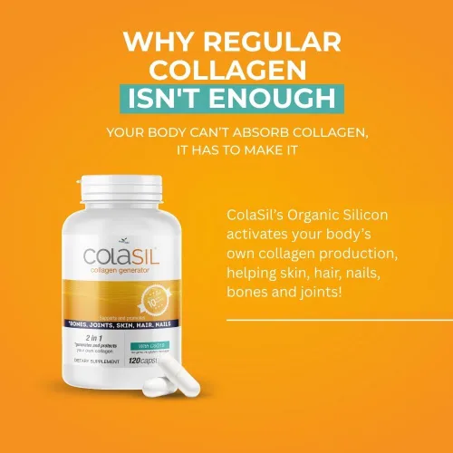 Miniatura 3 de Colasil Cápsulas potenciadoras de colágeno – Sílice orgánica (OSA) + generador de colágeno hidrolizado para cabello, piel, uñas, huesos