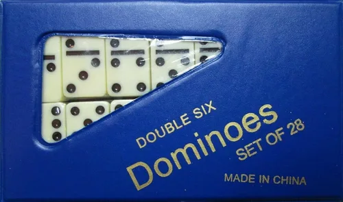 Miniatura 4 de Dominoes Double Six Game Mini Juego de 28 azulejos de viaje de juego de viaje El tamaño es de 1 5/8 pulgadas x 3/4 pulgadas x 1/4 pulgadas