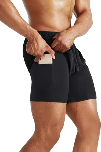 Miniatura 2 de NELEUS Men's 2 in 1 Running Shorts with Liner,Dry Fit Workout Shorts with Pockets
