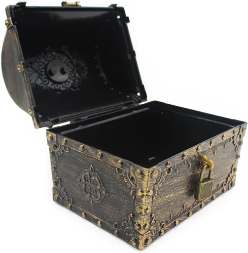 Miniatura 2 de Cofre del tesoro para niños, cofre de pirata de juguete de plástico decorativo, caja de almacenamiento de colección de tesoros del profesor