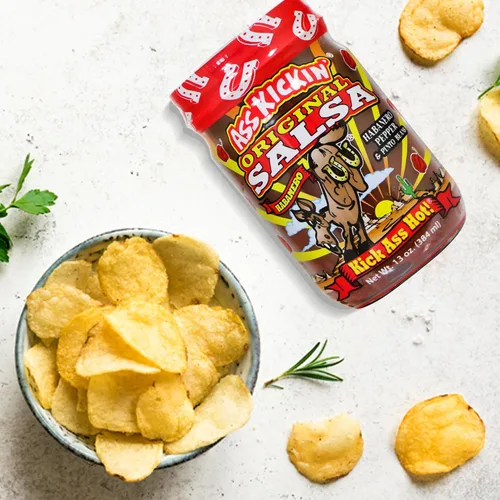 Miniatura 2 de KICKIN' - Salsa picante picante original, 13 onzas, salsa de habanero picante gourmet prémium para patatas fritas de tortilla, verduras y burritos