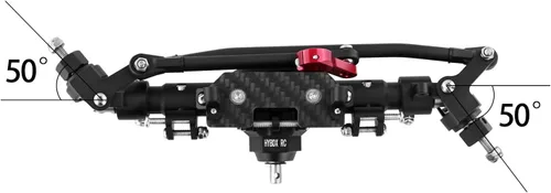 Miniatura 7 de Kit de eje delantero y trasero con patrón de diamante anodizado de aluminio CNC para 1/10 RC Track Vehicle SCX10 II 90046 90047 (negro)