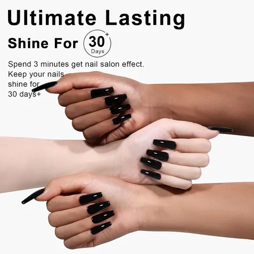 Miniatura 2 de L'UGX Esmalte de Uñas en Gel Negro Navideño 15ML (0.5 onzas líquidas) Removible Colores de Gel UV para Arte de Uñas Manicura y Pedicura DIY en Casa