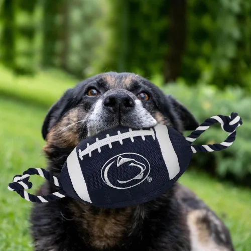 Miniatura 4 de NCAA Penn State Nittany Lions - Juguete de fútbol para perro, materiales de nailon de calidad resistente, cuerdas de tracción fuertes, chirriador